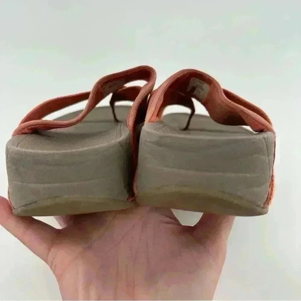 Fitflop womens sandals size 5 36 coral suede flatform orthopedic walking - Picture 8 of 12